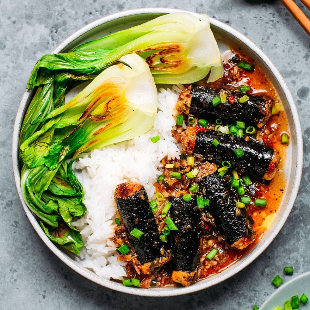 Vegan Braised Fish Rolls Full of Plants