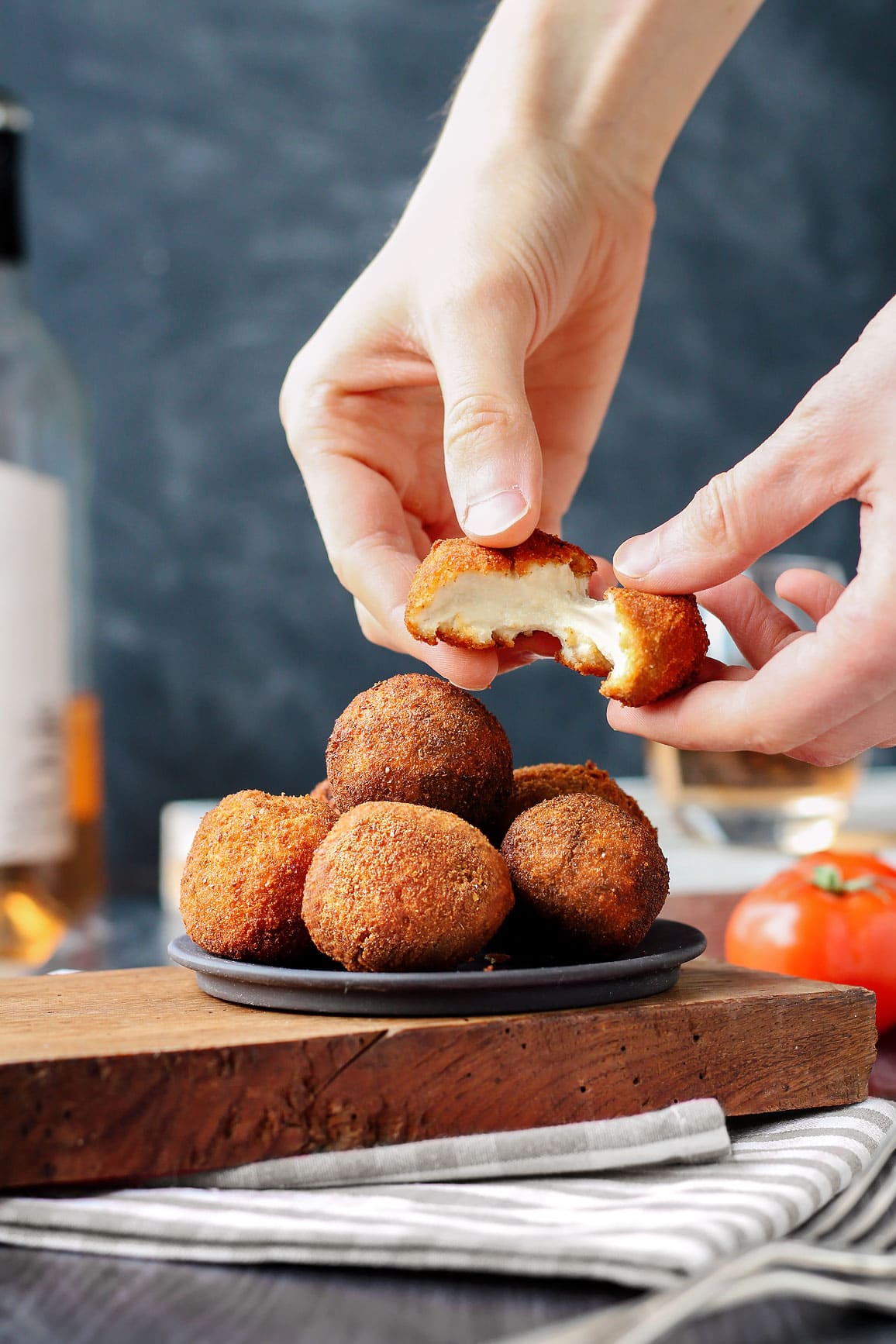 Vegan Fried Goat Cheese Balls