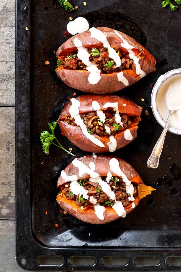 Bbq Lentil Stuffed Sweet Potatoes Full Of Plants