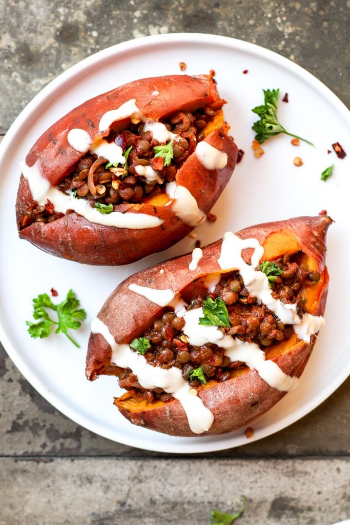 BBQ Lentil Stuffed Sweet Potatoes Full of Plants