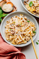 Mushroom Pasta with Creamy Peppercorn Sauce - Full of Plants