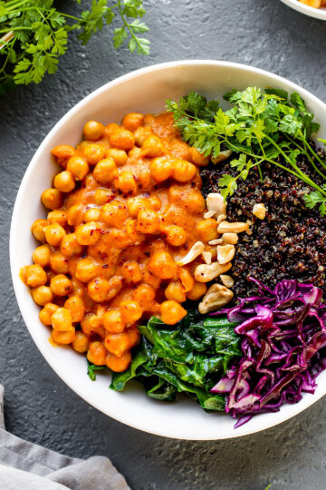 Masala Chickpea Buddha Bowl - Full of Plants