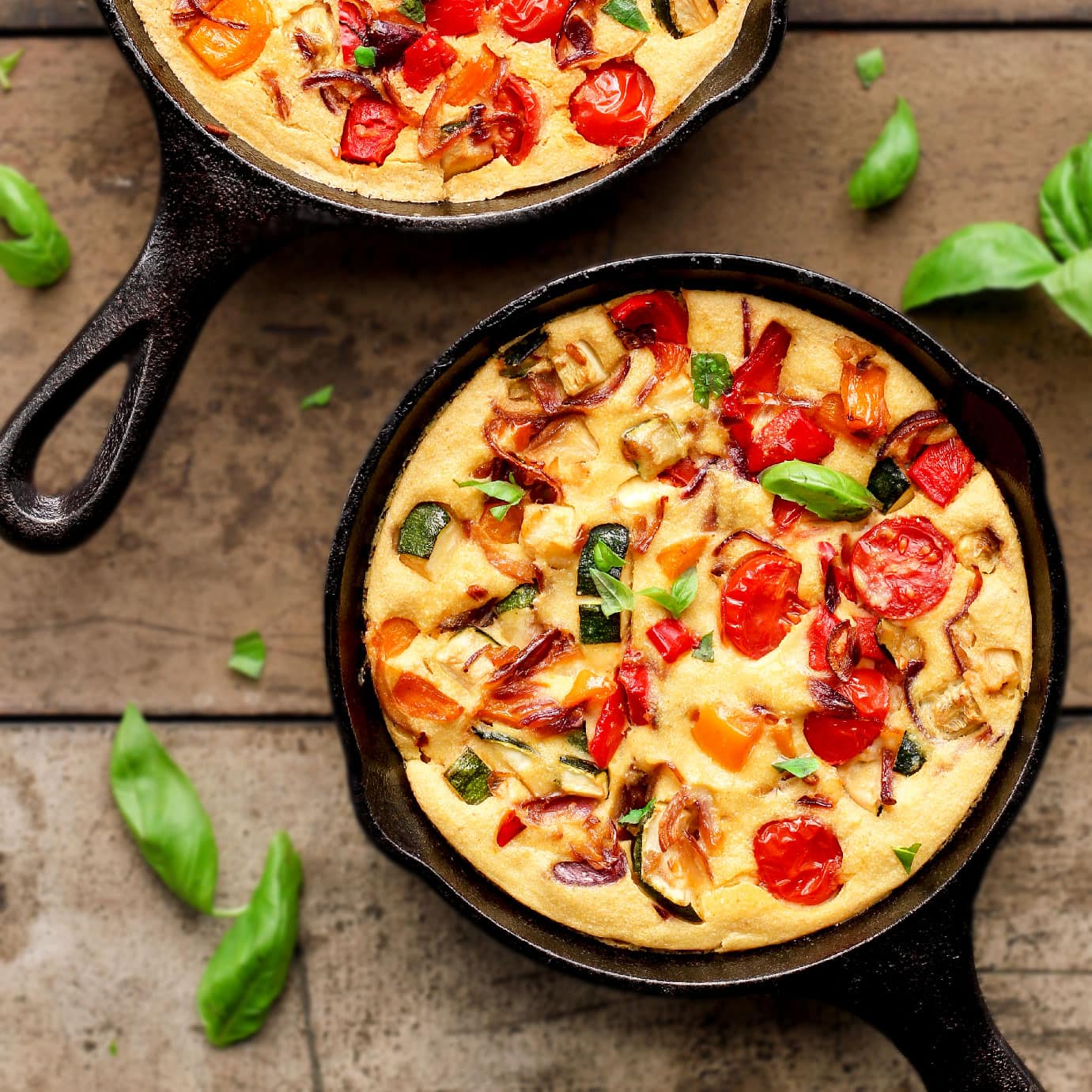 Vegan Mediterranean Skillet Quiches