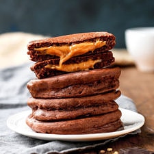 Salted Caramel Chocolate Pancakes