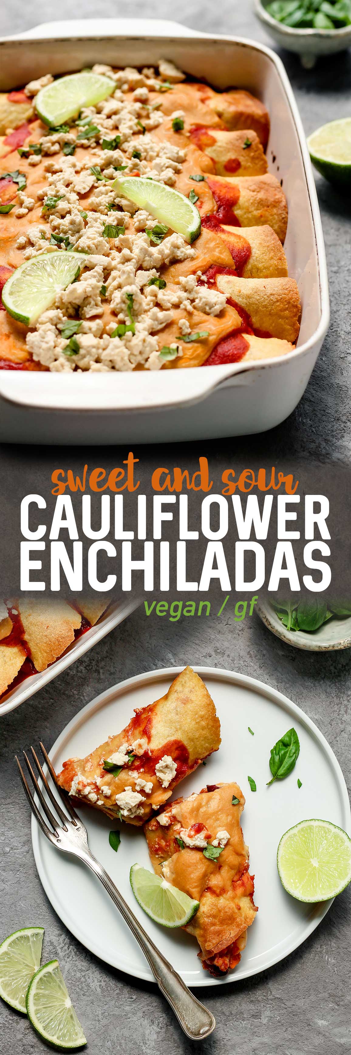 Sweet and Sour Cauliflower Enchiladas