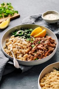 Easy Jackfruit Chicken Quinoa Bowls