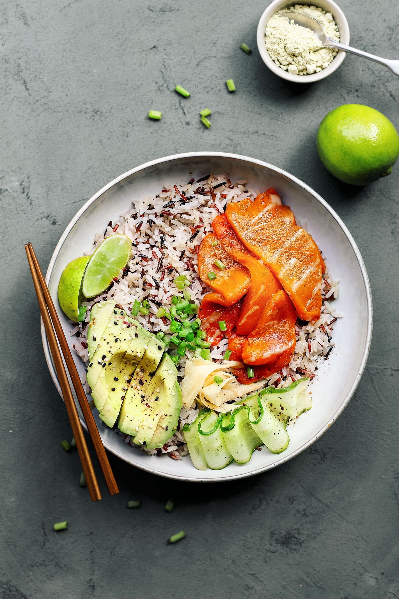 Sushi Bowls with Vegan Smoked Salmon