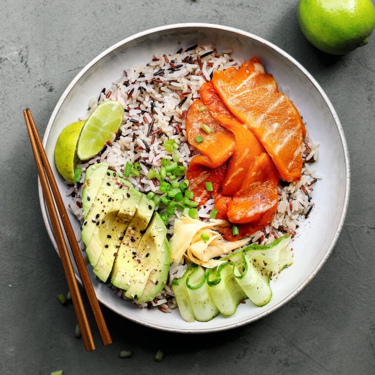 Sushi Bowls with Vegan Smoked Salmon