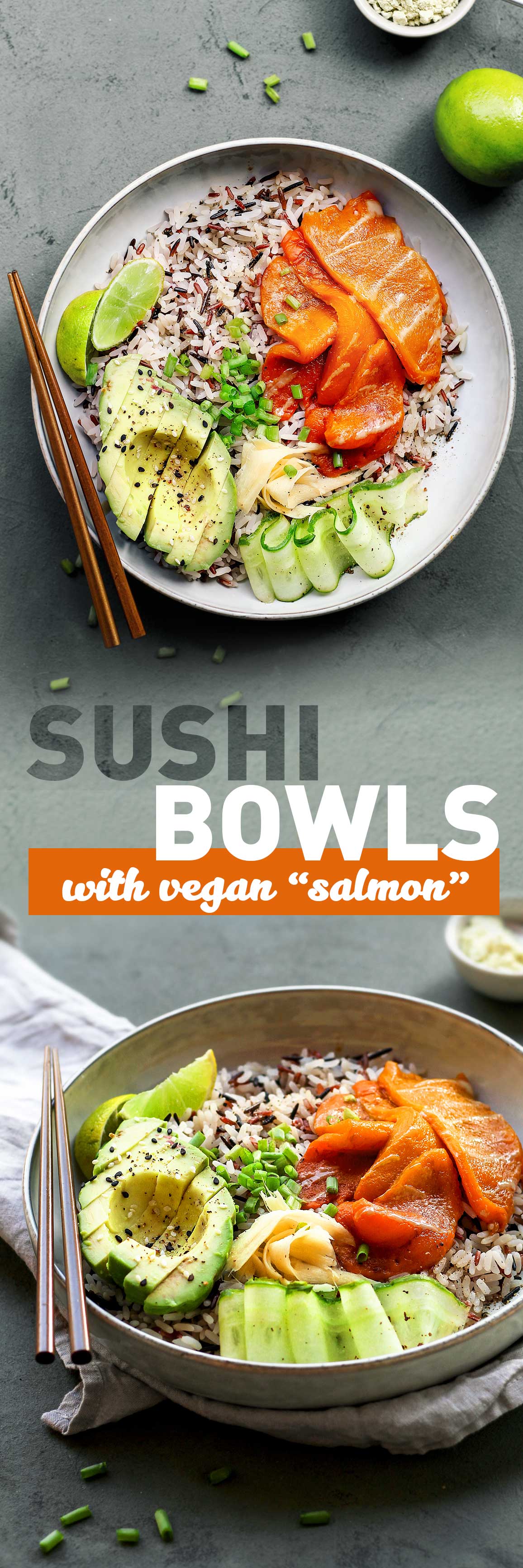 Sushi Bowls with Vegan Smoked Salmon