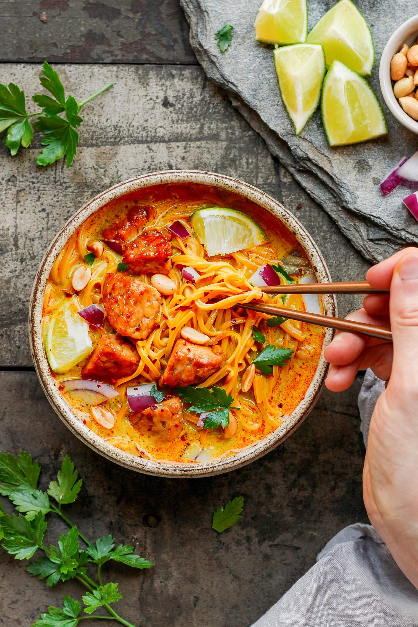 Sticky Ginger Tempeh with Coconut Rice