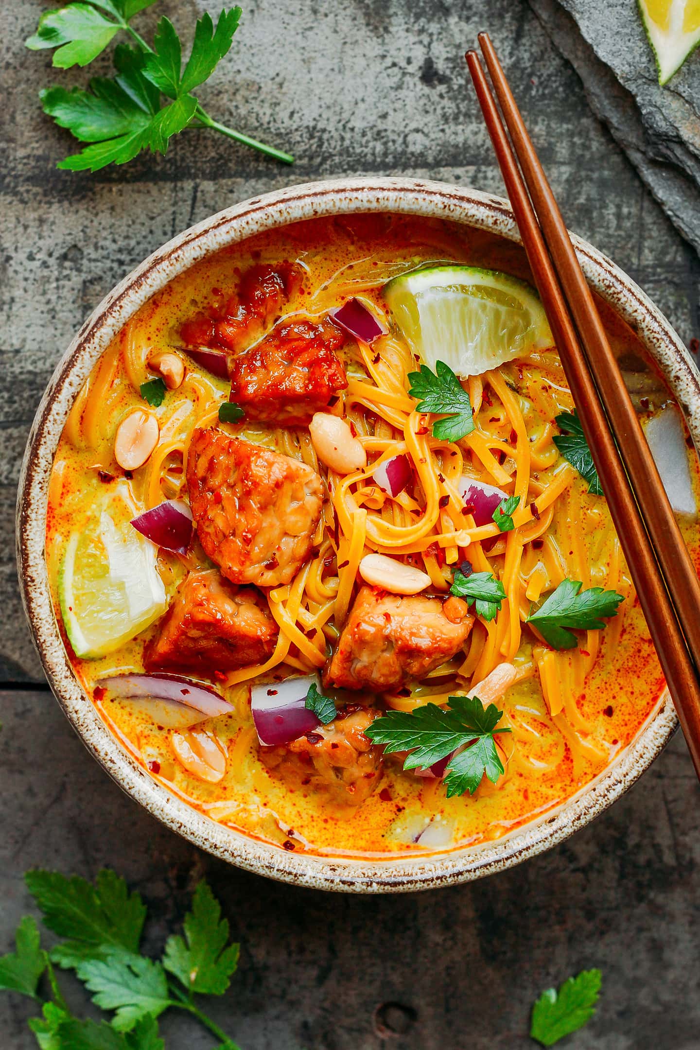 20 Minute Peanut Noodle Soup with Lime Mango. - Half Baked Harvest