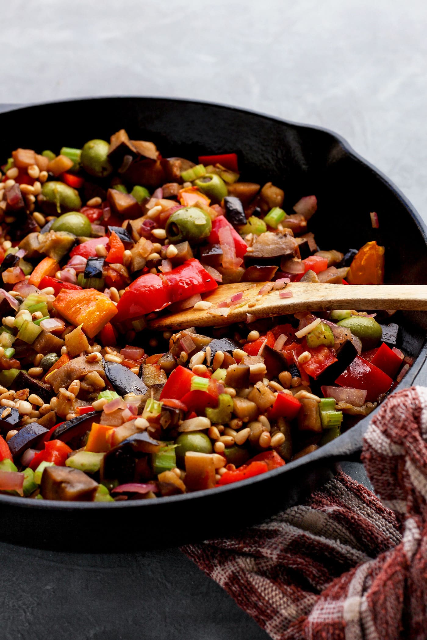 Eggplant Caponata with Almond Yogurt