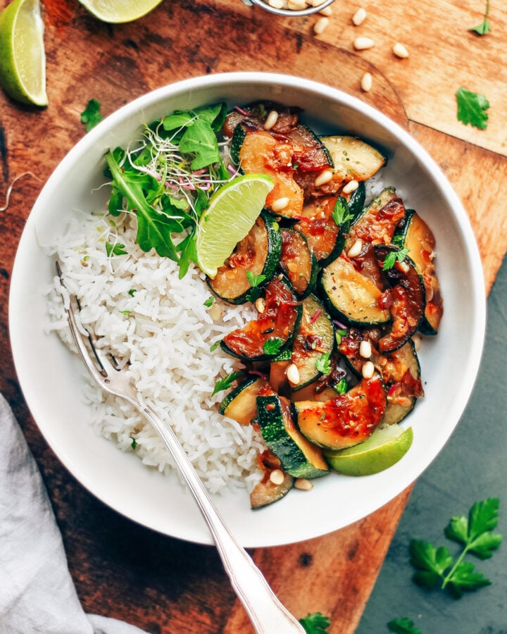 Sesame Caramelized Zucchini