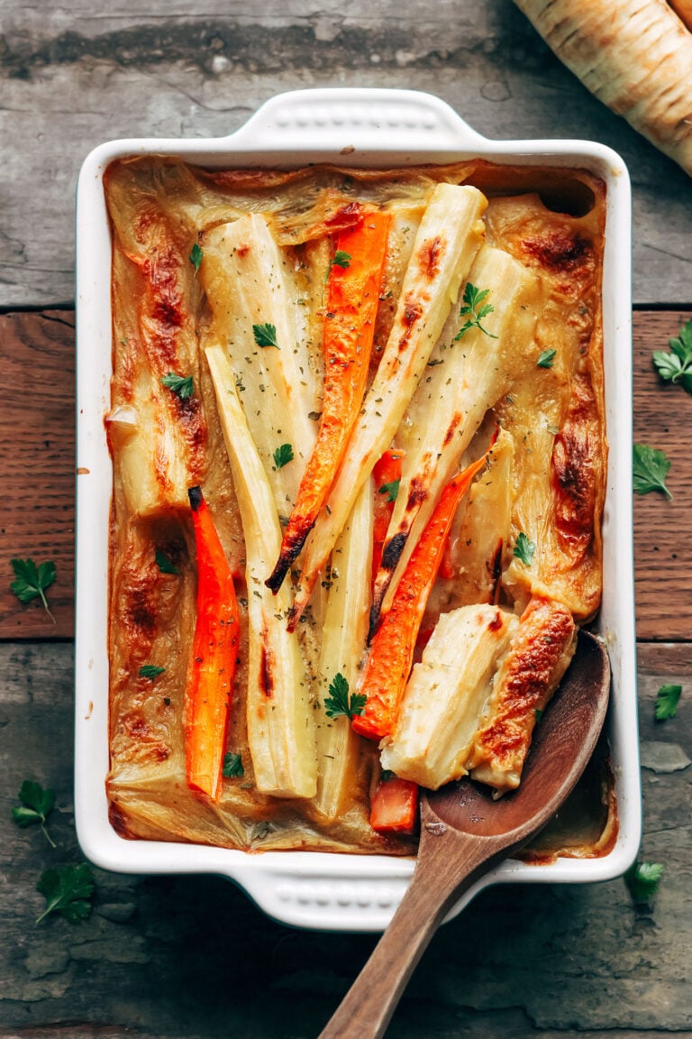 Easy Parsnip & Carrot Bake - Full of Plants