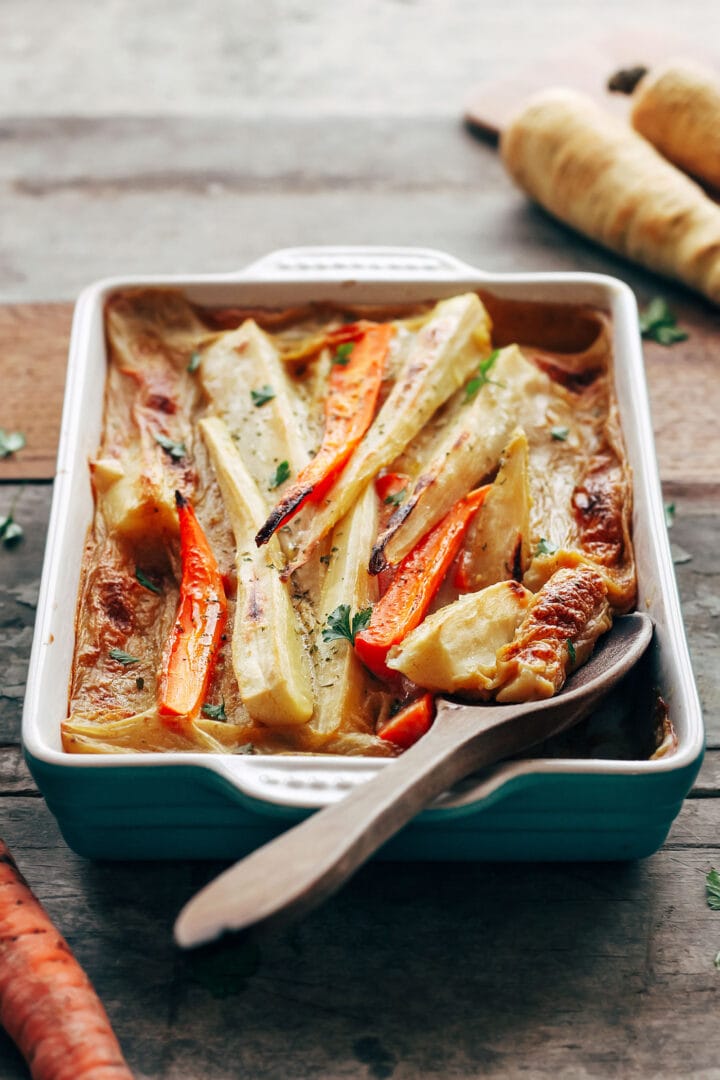 Easy Parsnip & Carrot Bake Full of Plants