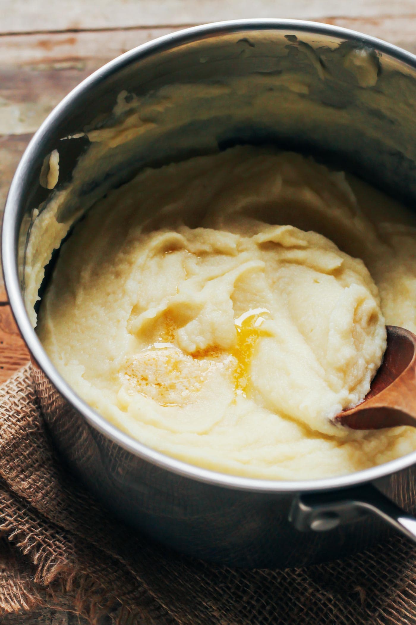 Mashed Cauliflower & Parsnips with Garlic Butter Mushrooms