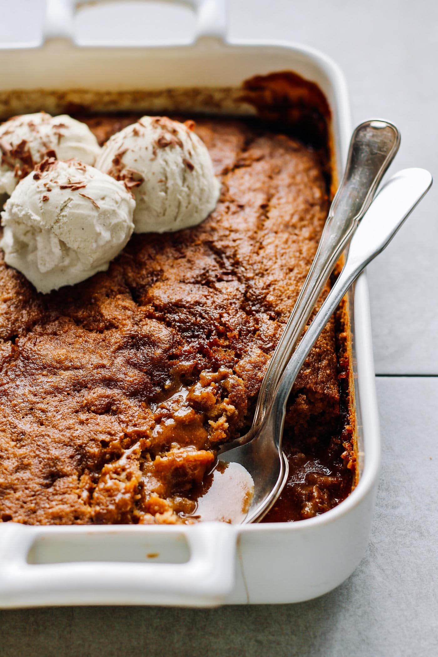 Self-Saucing Banana Pudding Cake (Vegan + GF)