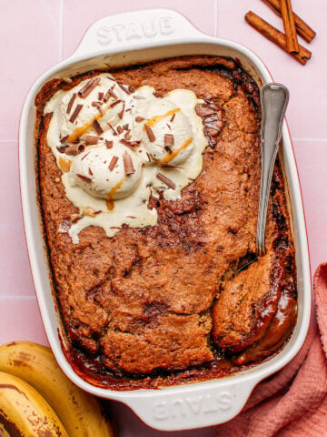 Self-Saucing Banana Pudding Cake (Vegan + GF)