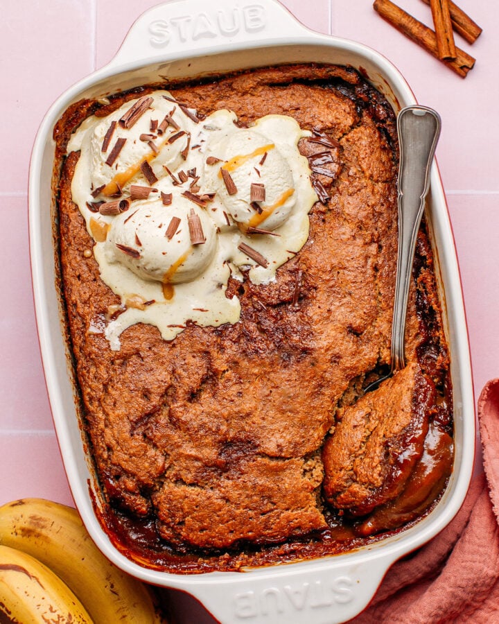 Self-Saucing Banana Pudding Cake (Vegan + GF)