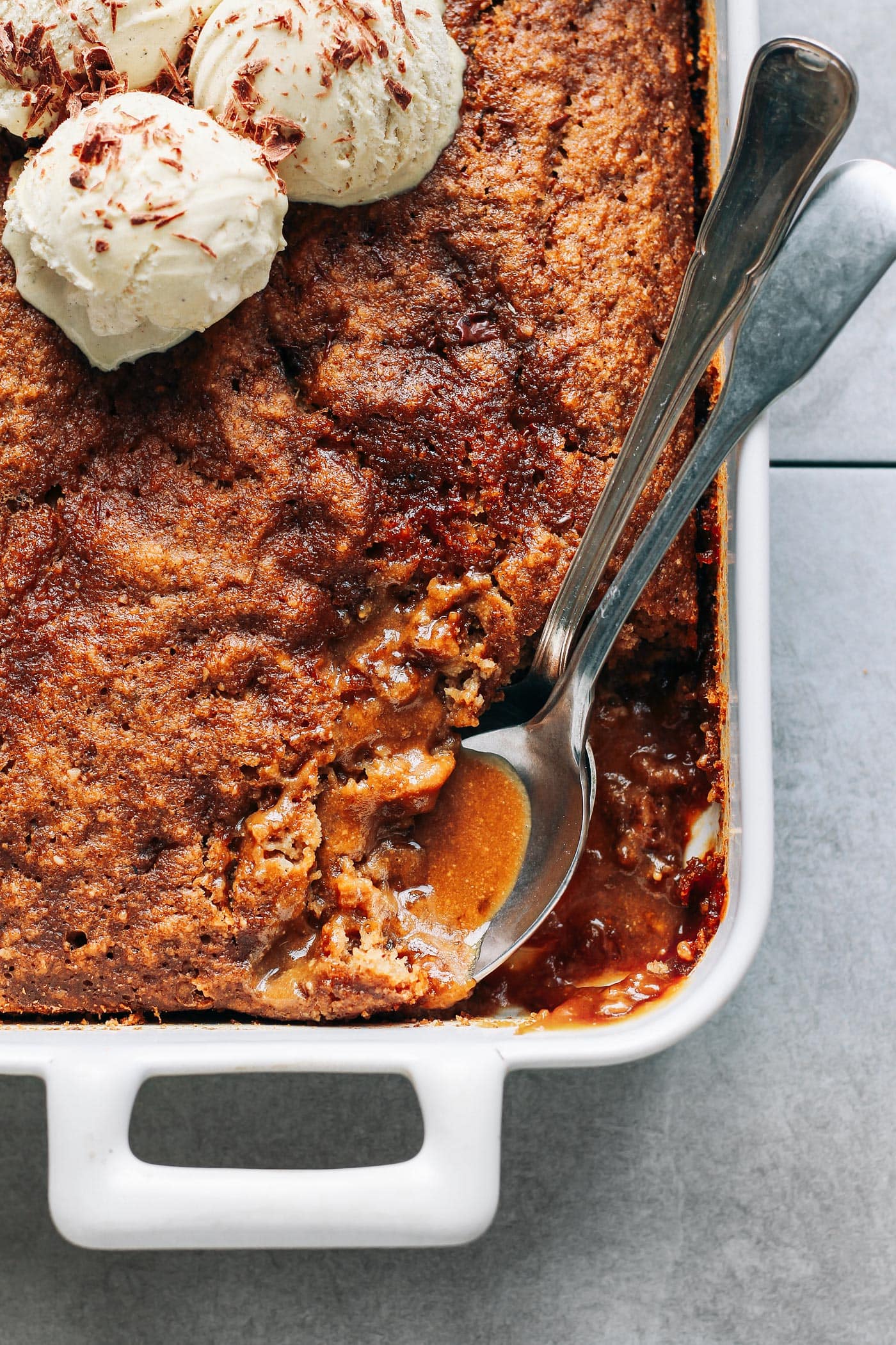 Self-Saucing Banana Pudding Cake (Vegan + GF)