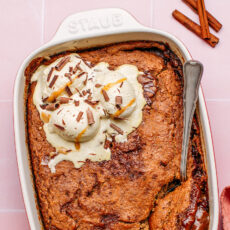 Moist Banana Pudding Cake (Vegan + GF)