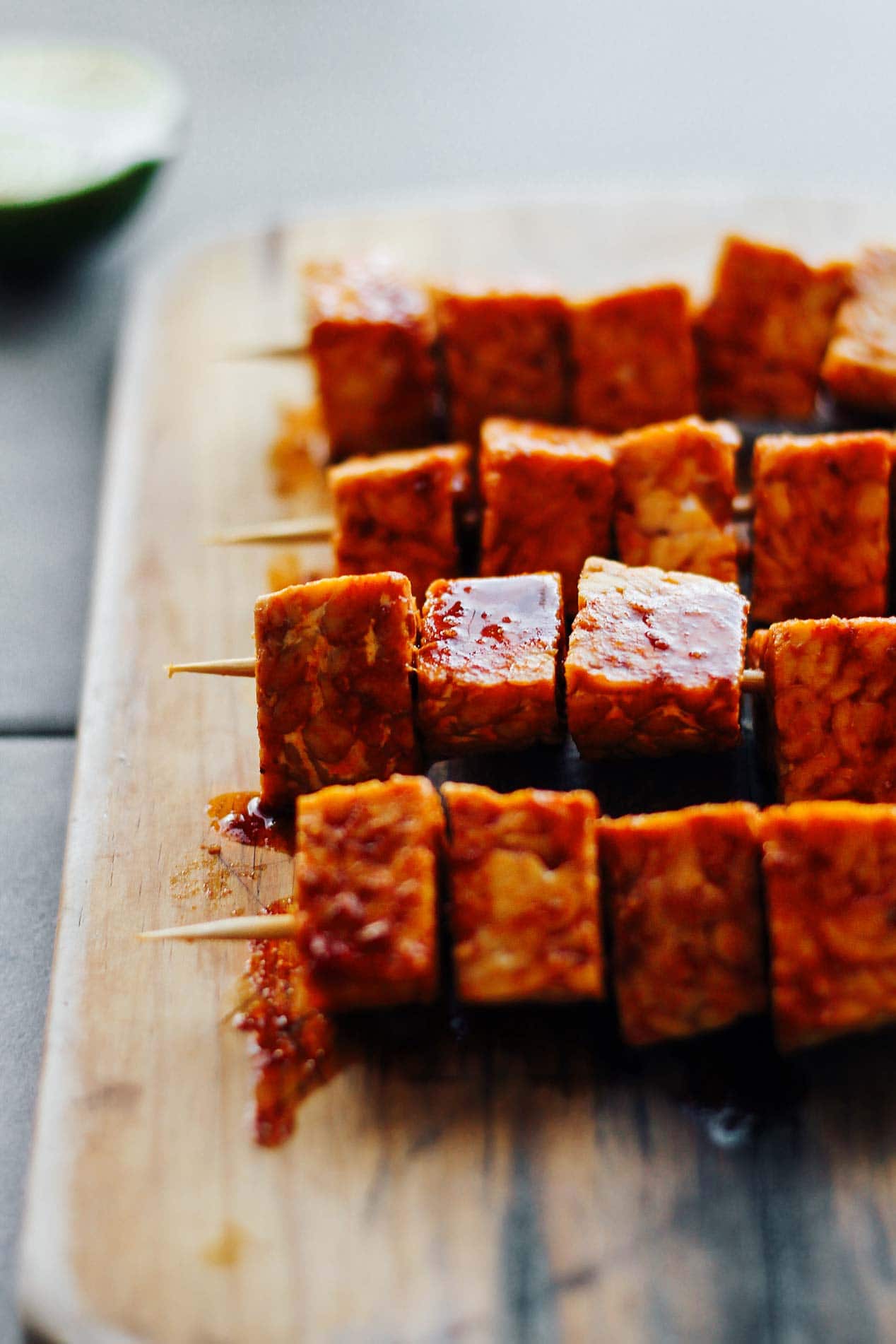 Sesame & Peanut Tempeh Skewers