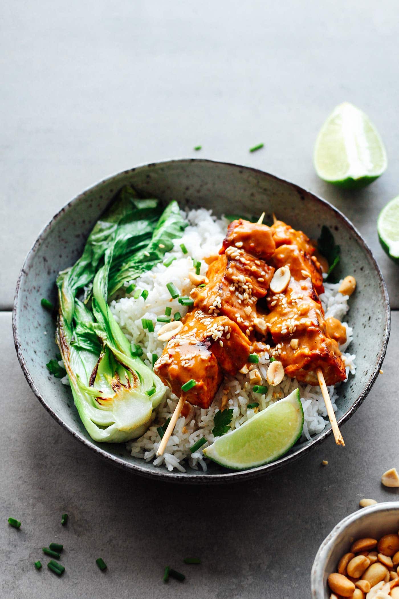 Sesame & Peanut Tempeh Skewers