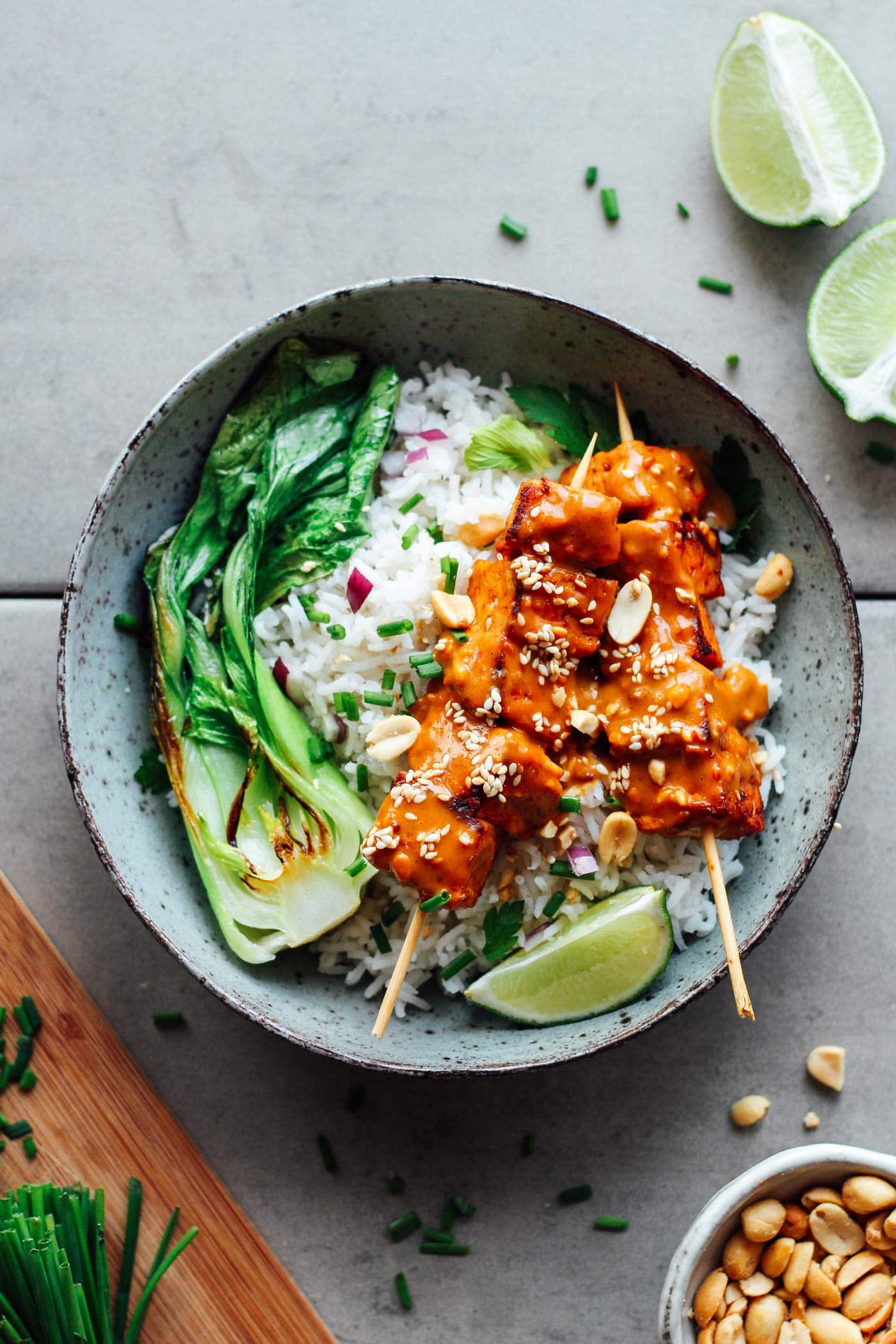 Sesame & Peanut Tempeh Skewers