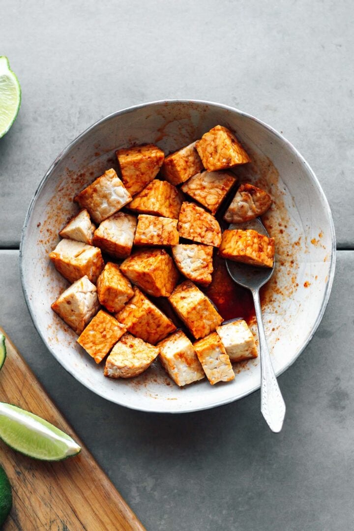 Sesame & Peanut Tempeh Skewers - Full of Plants