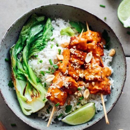 Sesame & Peanut Tempeh Skewers