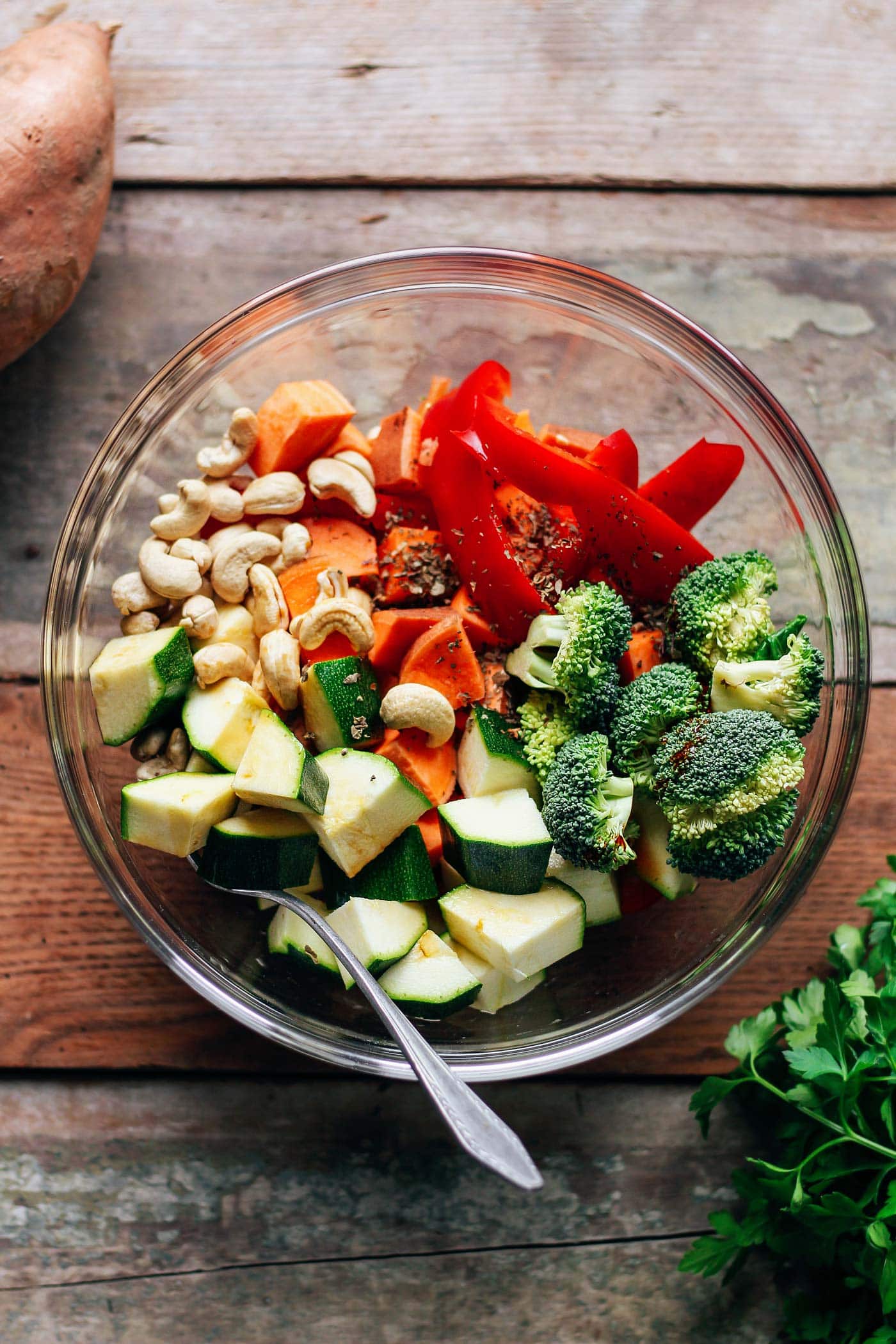 Sheet Pan Crispy Tofu with Thai Hummus