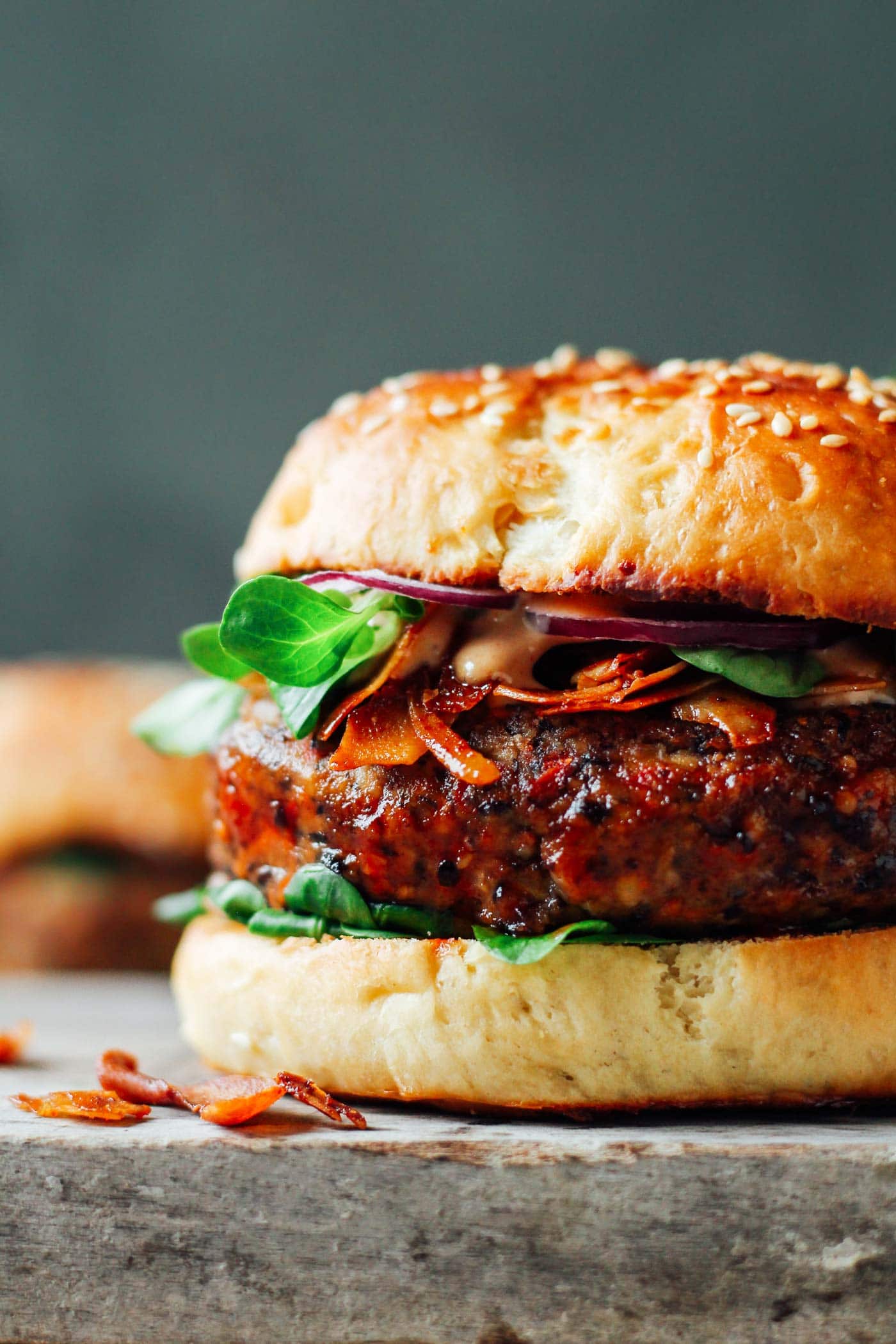 Smoky Tempeh Black Bean Burgers