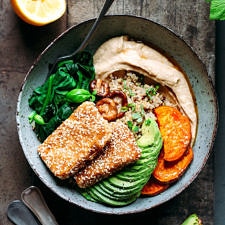 Sesame Crusted Hoisin Tofu Bowls