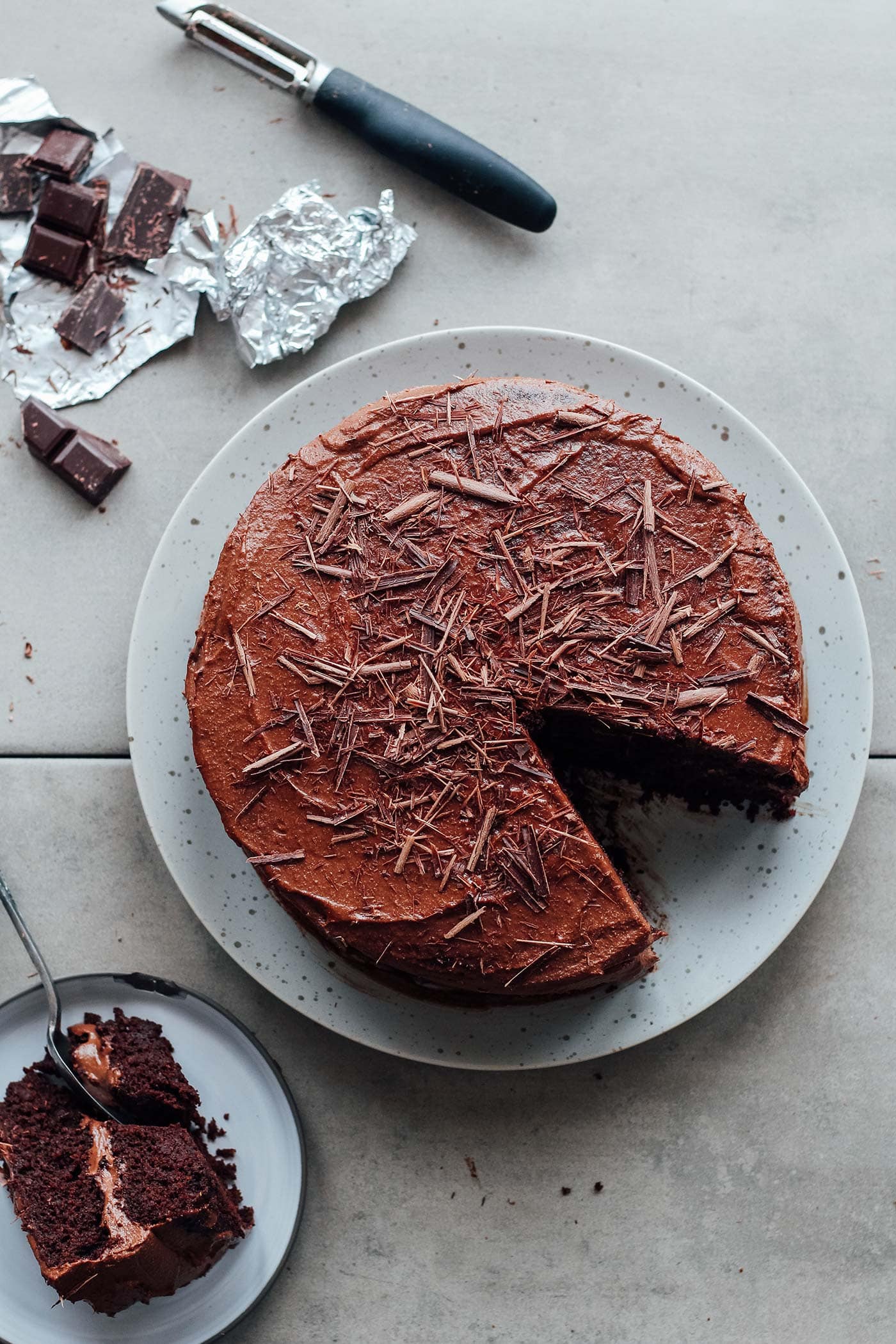 Fudgy Chocolate Layer Cake (Vegan + GF)