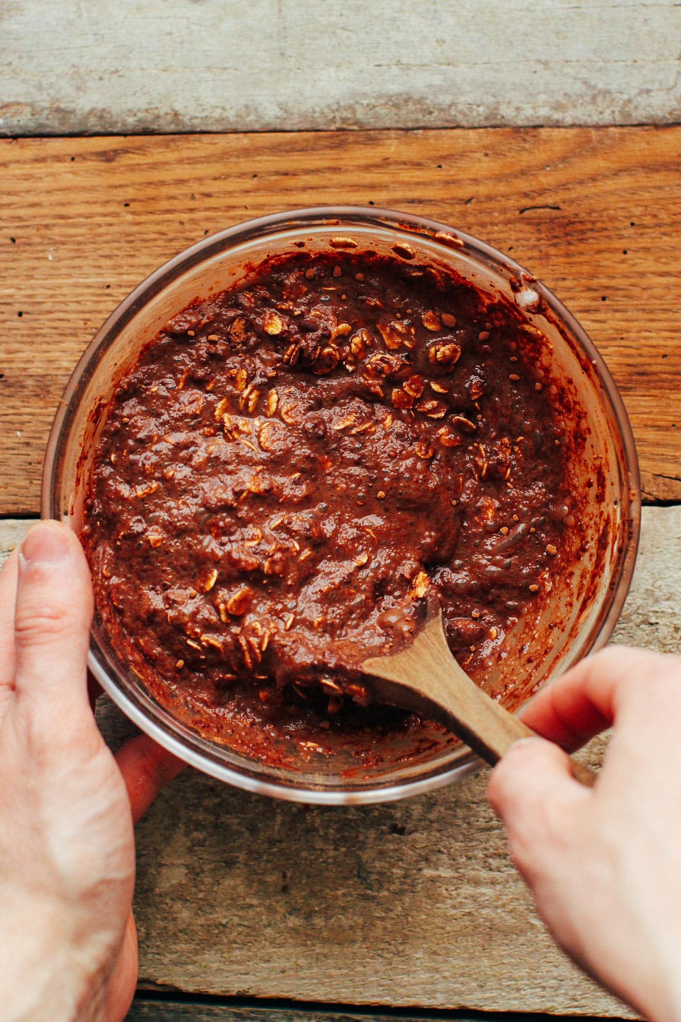 Brownie Oatmeal with Banana Ice cream (Hot & Cold!)