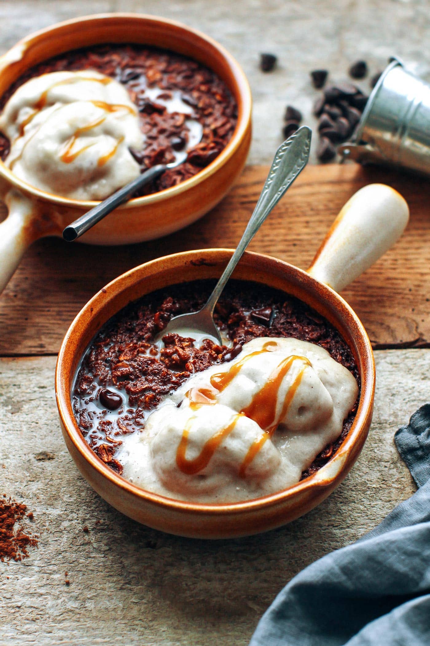 Brownie Oatmeal with Banana Ice cream (Hot & Cold!)