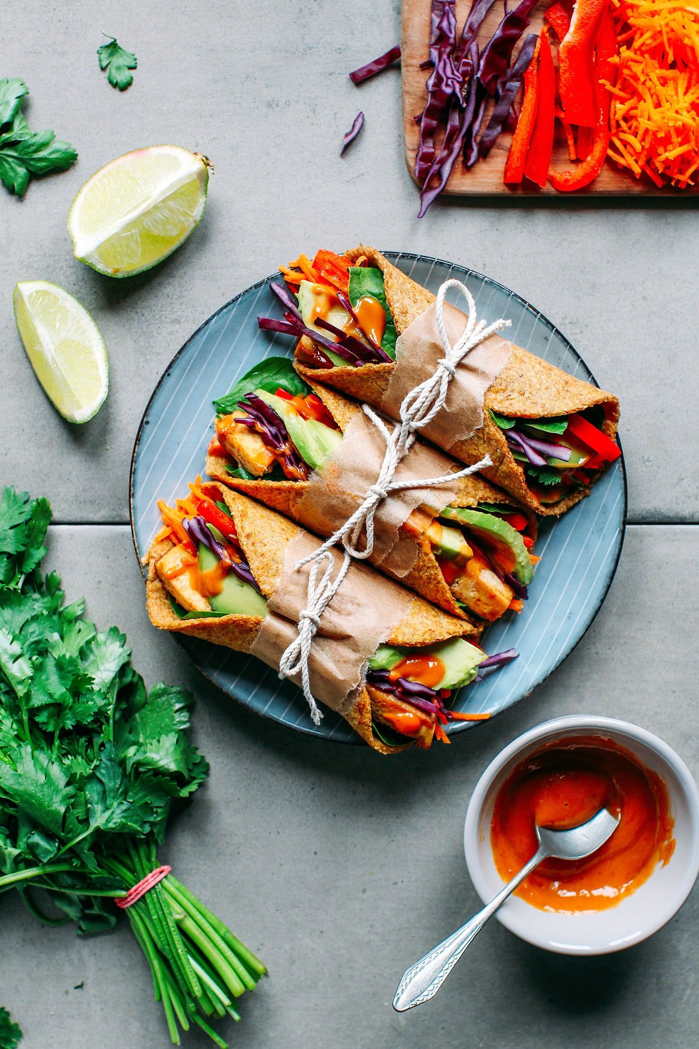 Spicy Thai Flaxseed Wraps