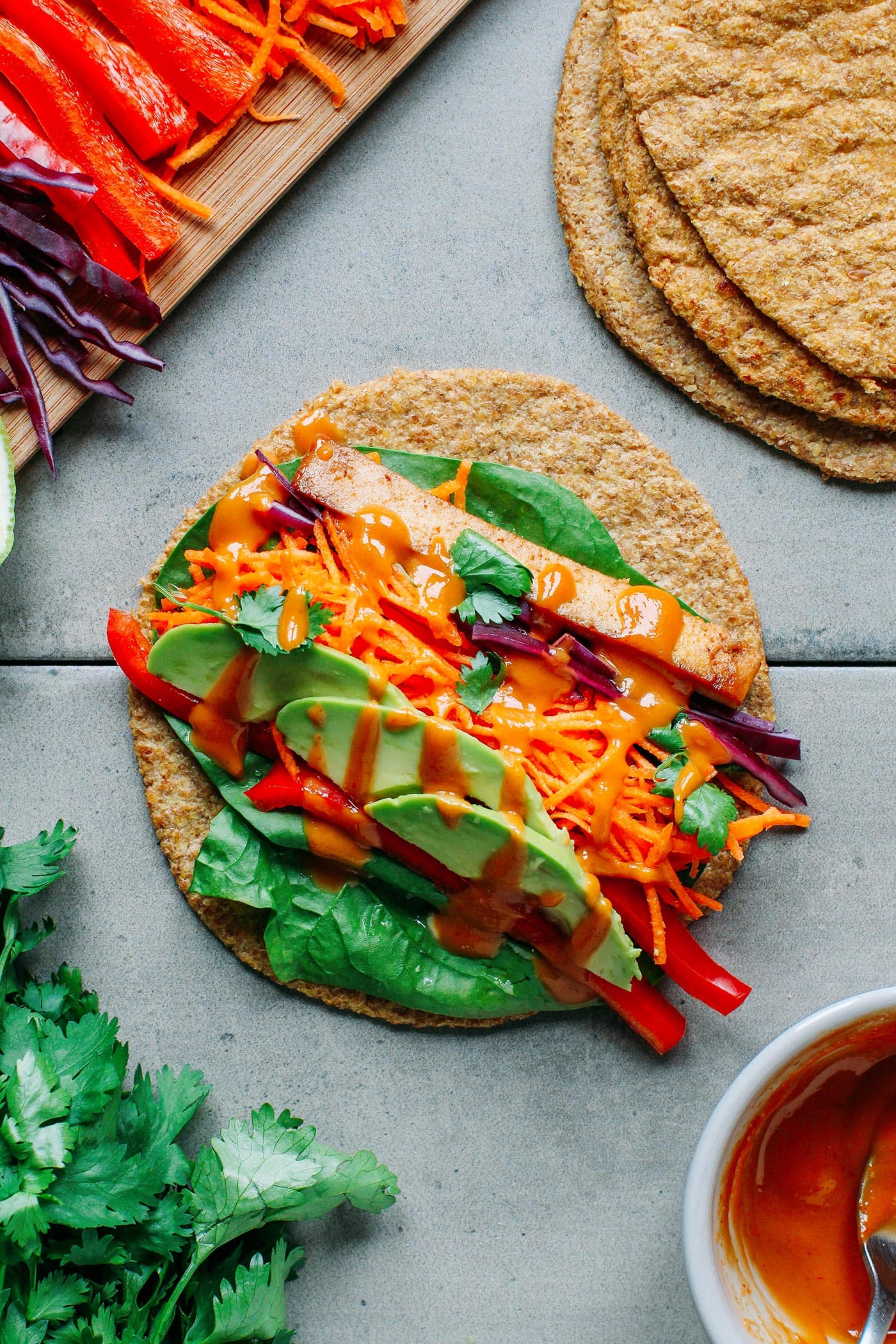 Spicy Thai Flaxseed Wraps