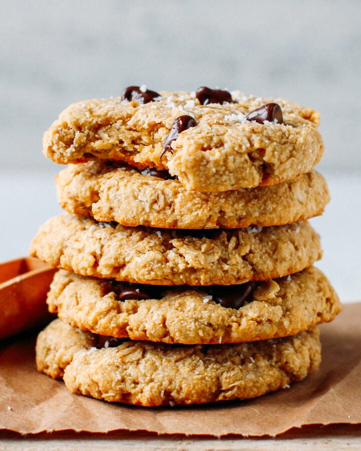 Healthy Oat & Coconut Chocolate Chip Cookies