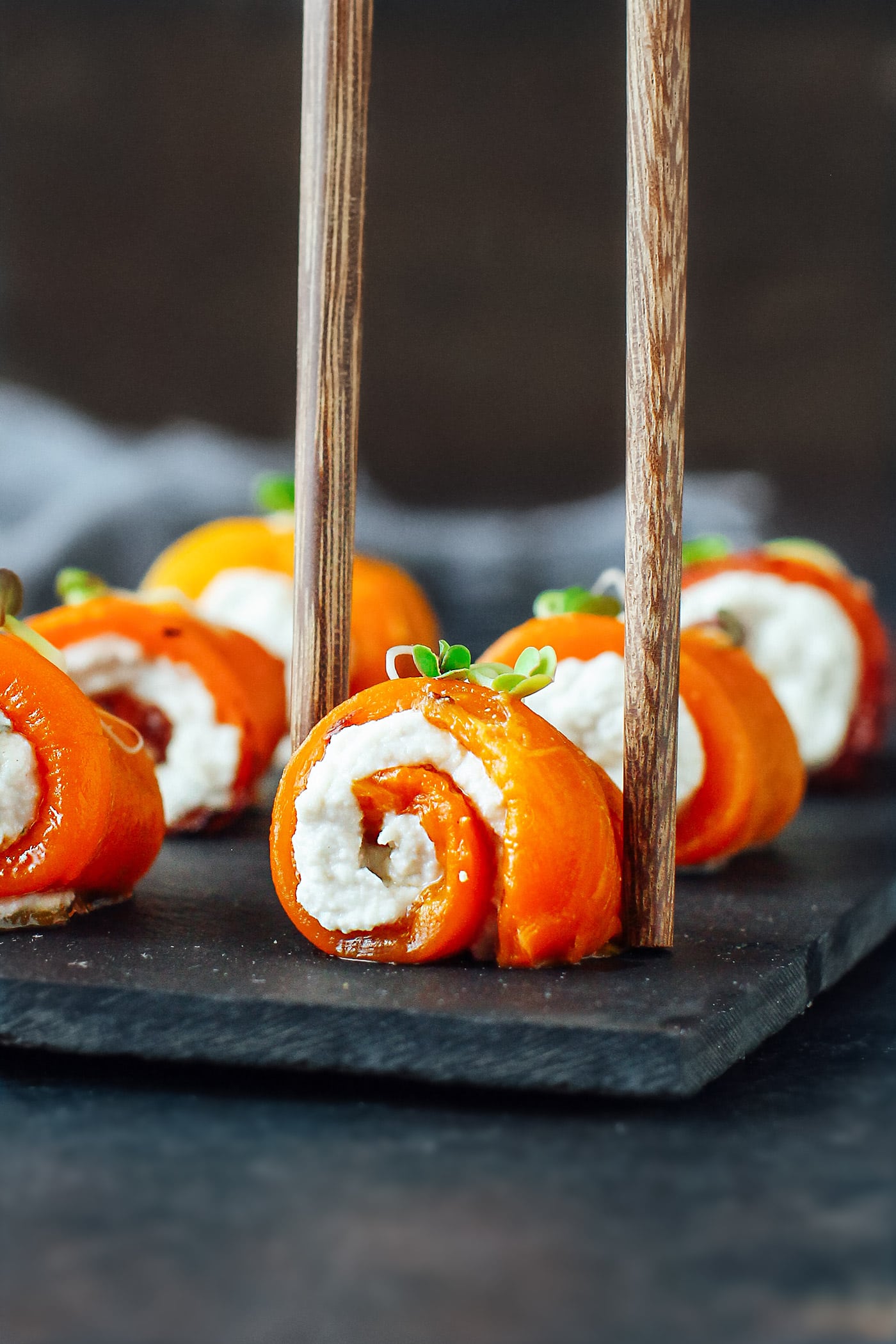 Vegan Smoked "Salmon" Cheese Rolls