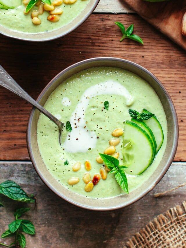 Creamy Cucumber Pesto Gazpacho