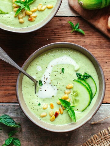 Creamy Cucumber Pesto Gazpacho