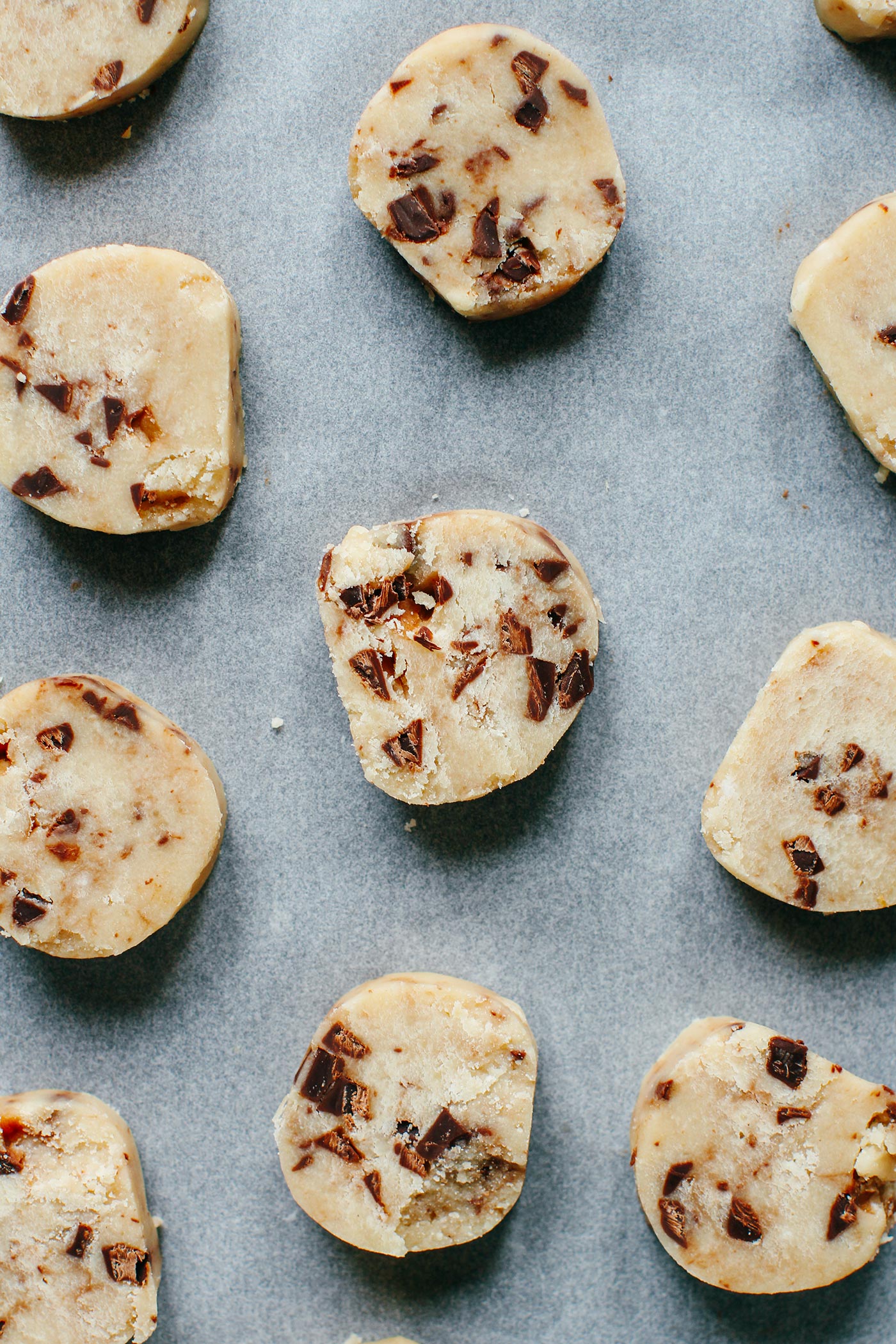 Slice & Bake Chocolate Chunk Cookies (Vegan + GF)