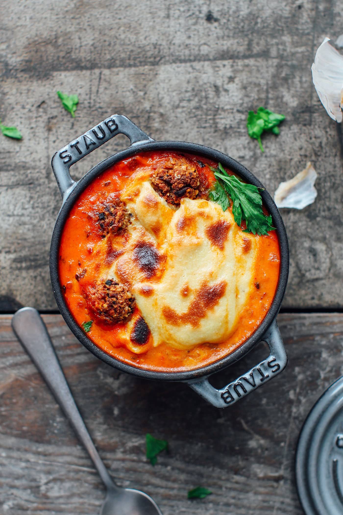 Cozy & Cheesy Vegan Meatball Soup