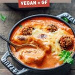 Cozy & Cheesy Meatball Soup (Vegan + GF)