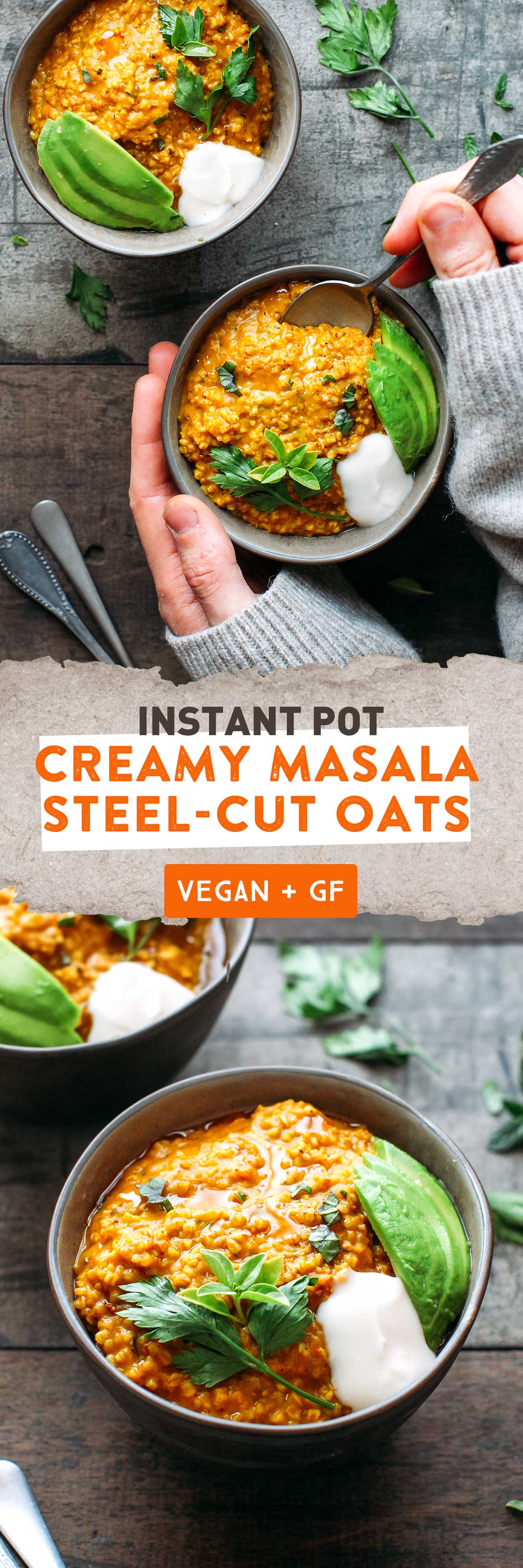 Instant Pot Creamy Masala Steel-Cut Oats