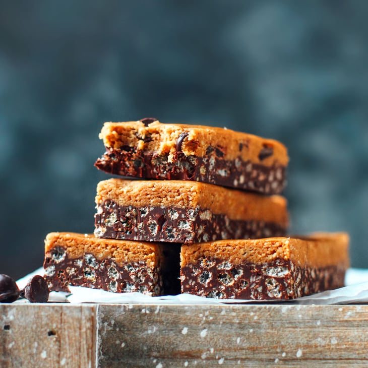 Cookie Dough Chocolate Crunch Protein Bars (Vegan + GF)