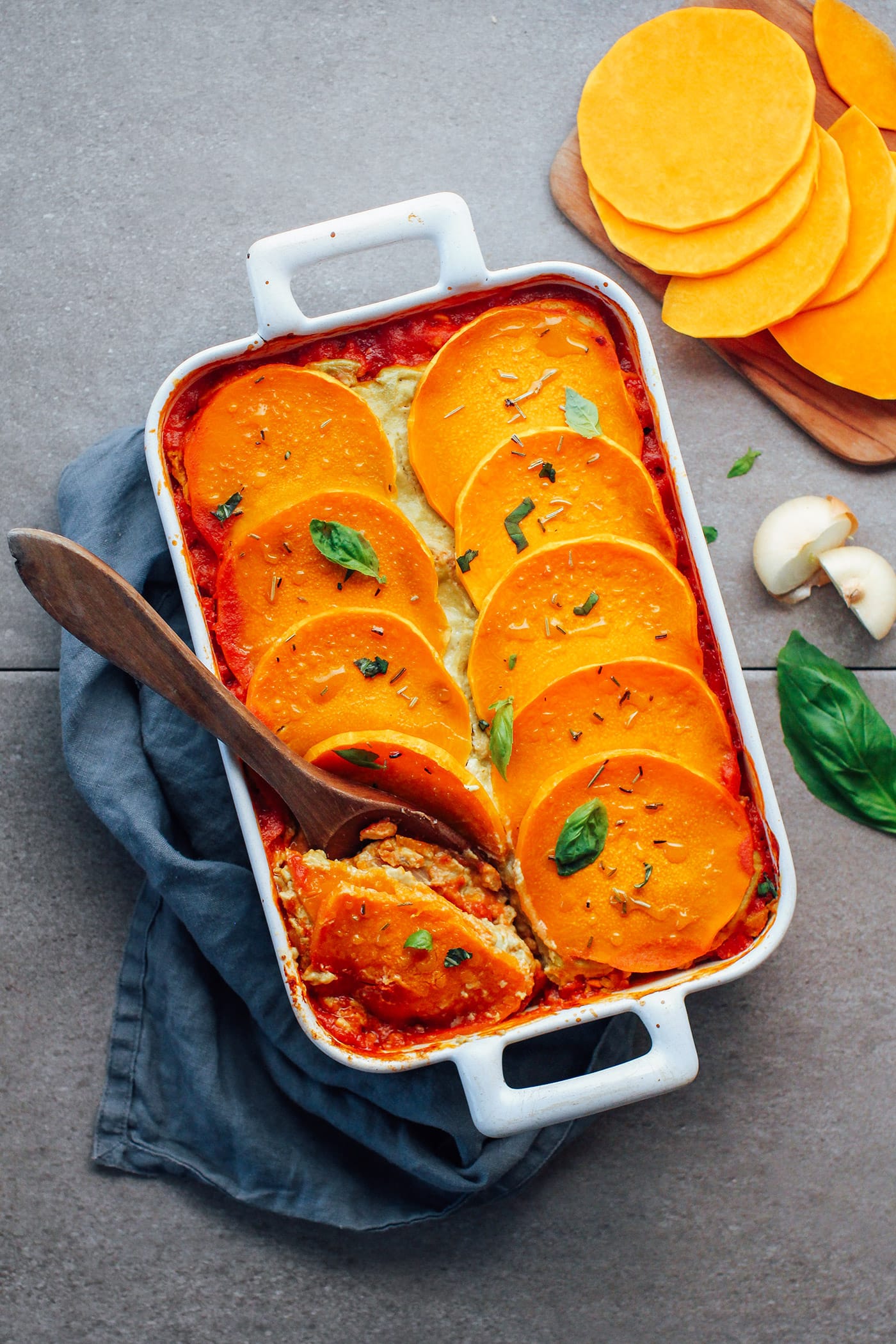 Tempeh & Pesto Butternut Squash Lasagna