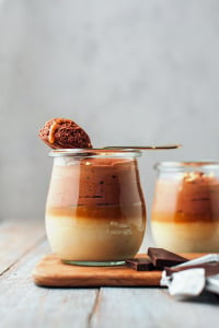 Vanilla Custard, Chocolate Mousse & Caramel Parfaits