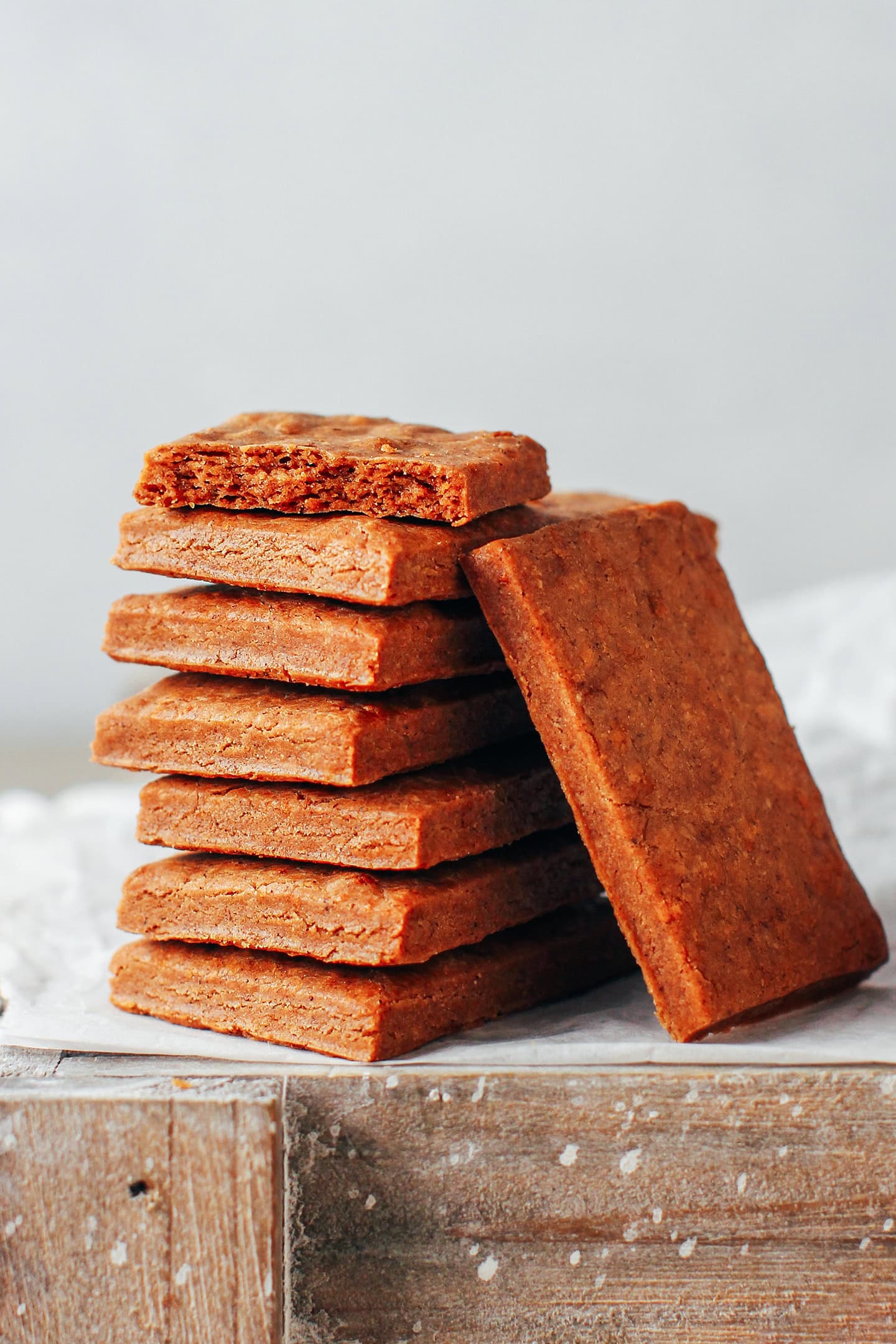 Homemade biscoff cookies stacked.